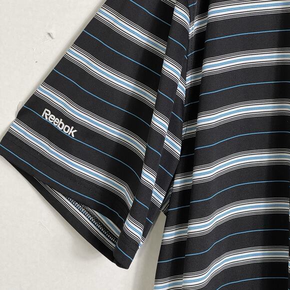 Reebok Men’s 2XL Polo Short Sleeve Performance Wicking Striped Golf Shirt - Picture 3 of 9